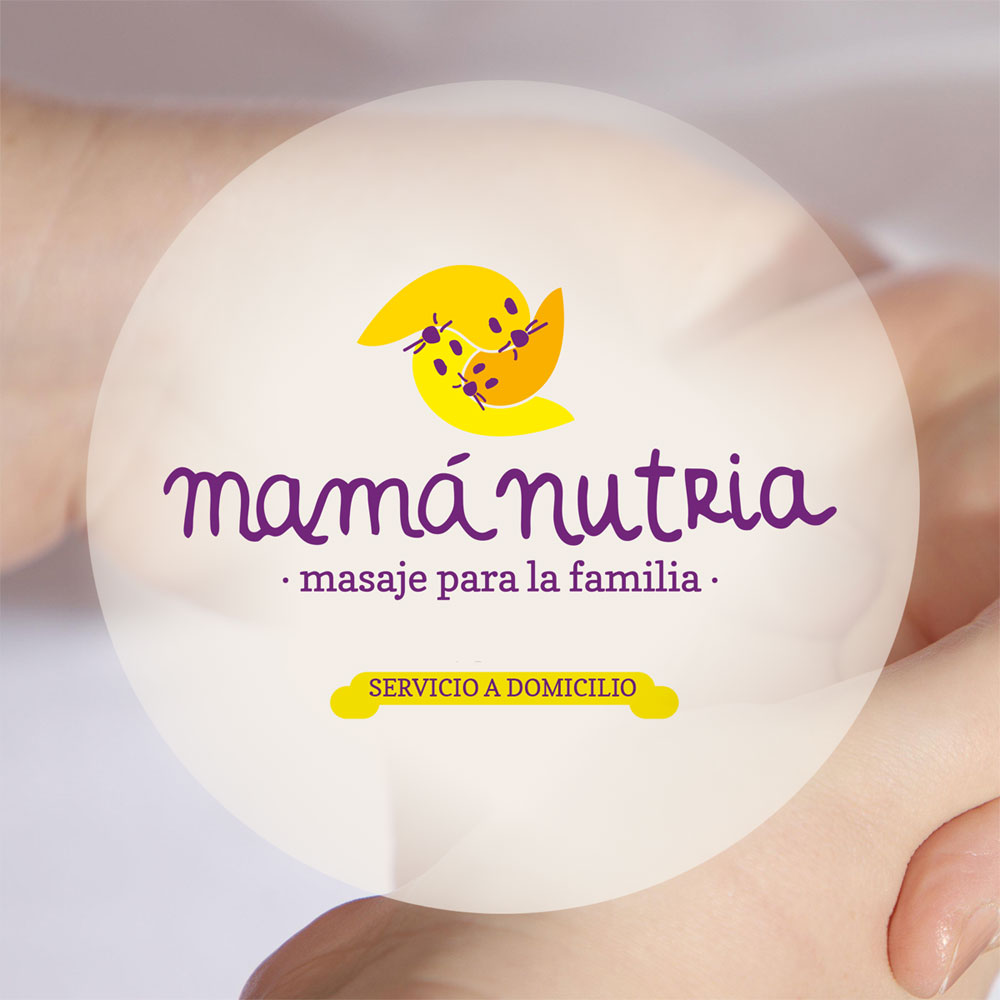 Logotipo mamá nutria, masajes para la familia con servicio a domicilio